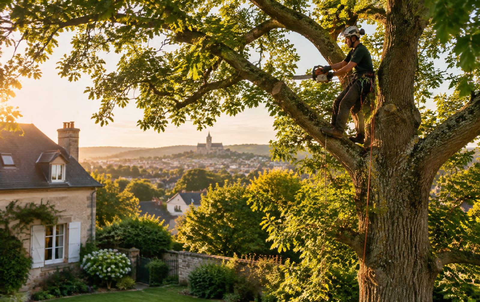 Élagueur au travail à Pontoise